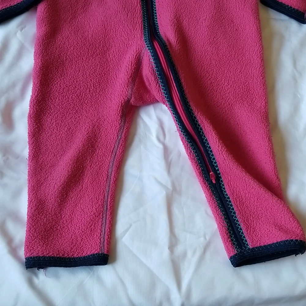 Hanna Andersson Pink Owl Fleece Onesie - Size 18-24 months or 80cm